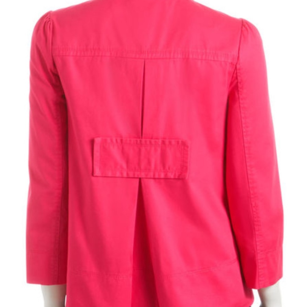 RARE Juicy Couture Fuchsia Trench Coat Vintage 3/4 Sleeve Style Vintage Y2K, S - Picture 12 of 13